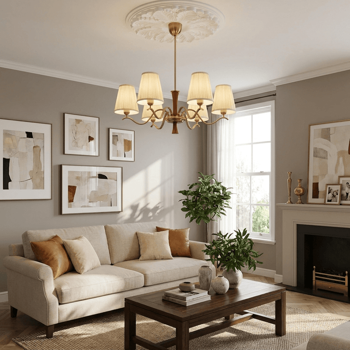 Cream Fabric Chandelier - Vakkerlight