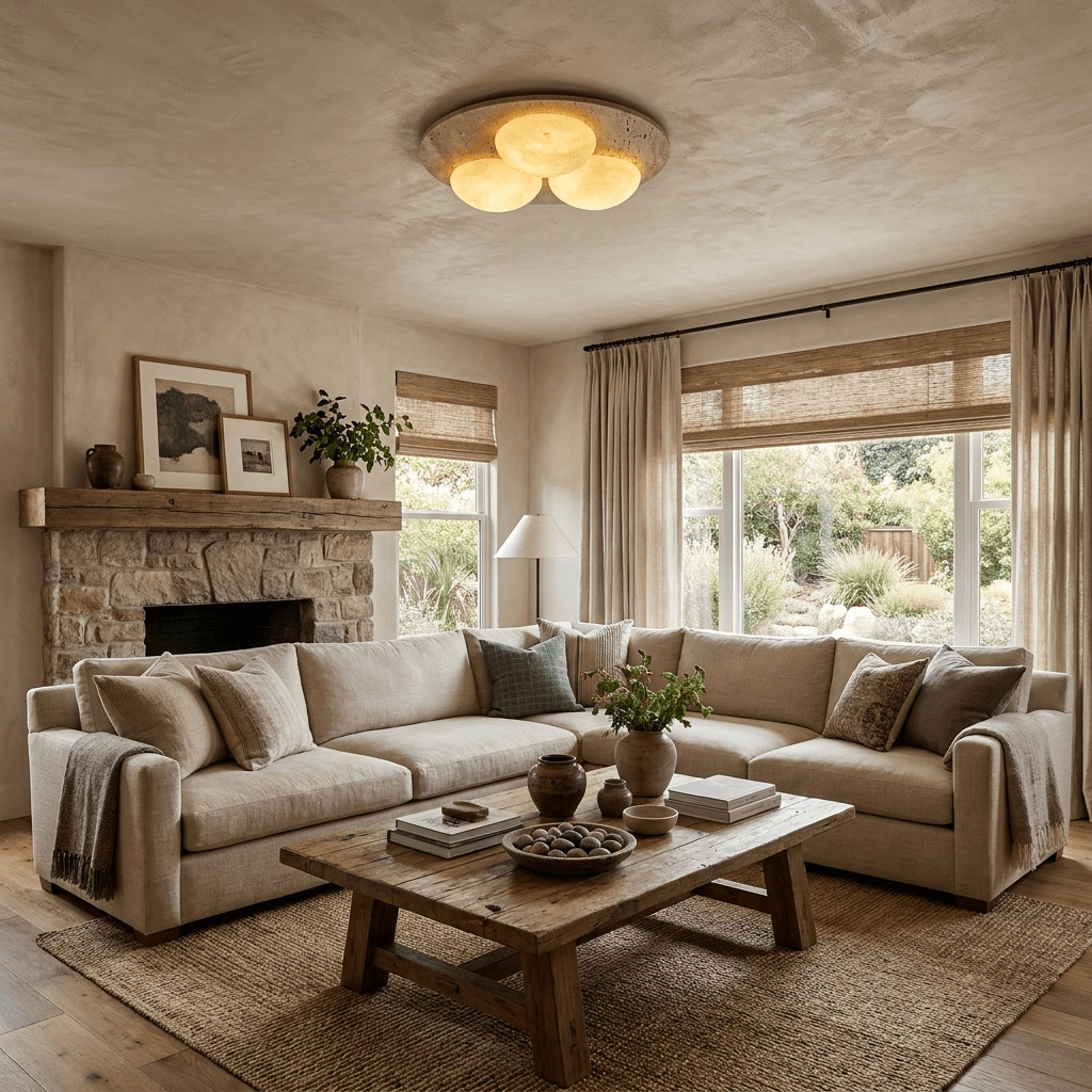 Trio Travertine Ceiling Light - Vakkerlight