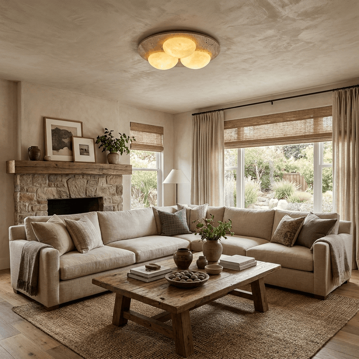 Trio Travertine Ceiling Light - Vakkerlight