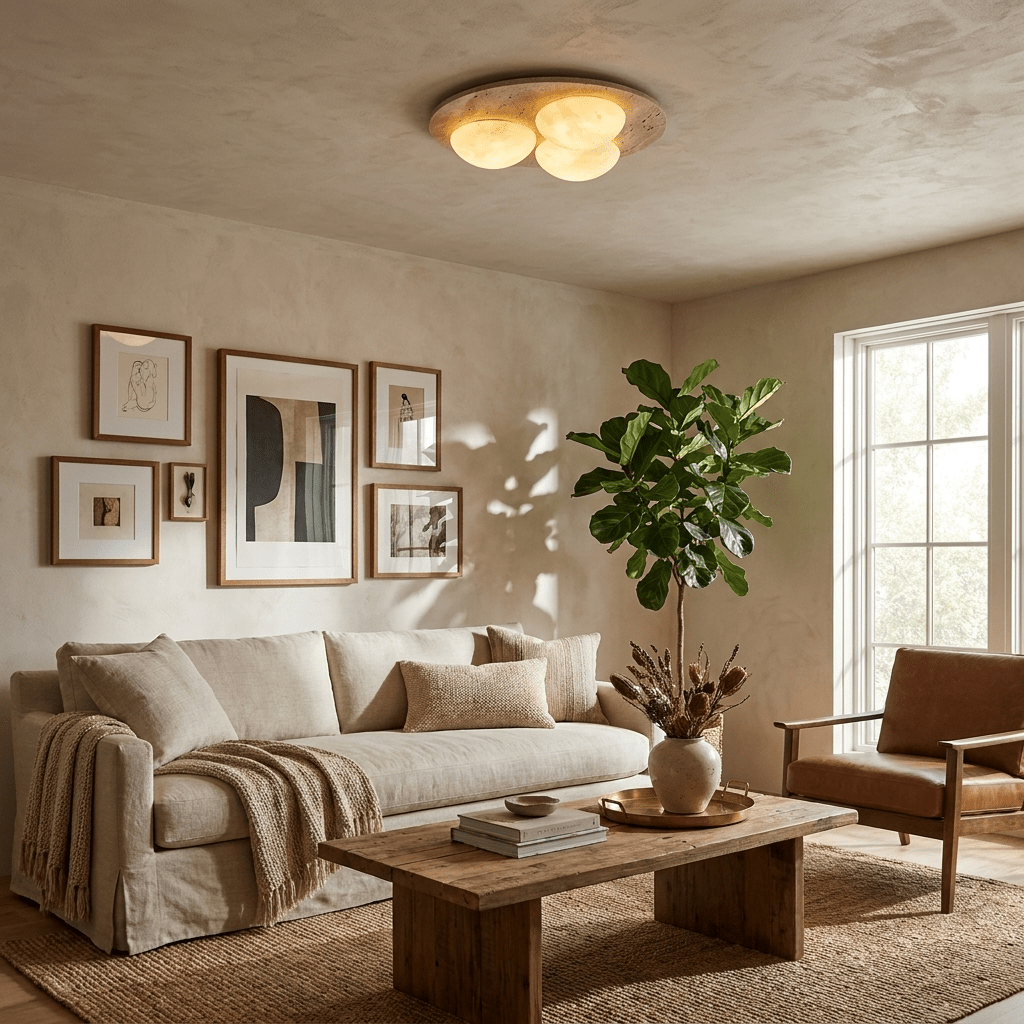 Trio Travertine Ceiling Light - Vakkerlight