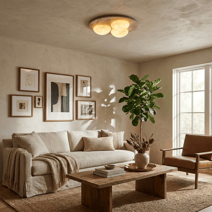 Trio Travertine Ceiling Light - Vakkerlight