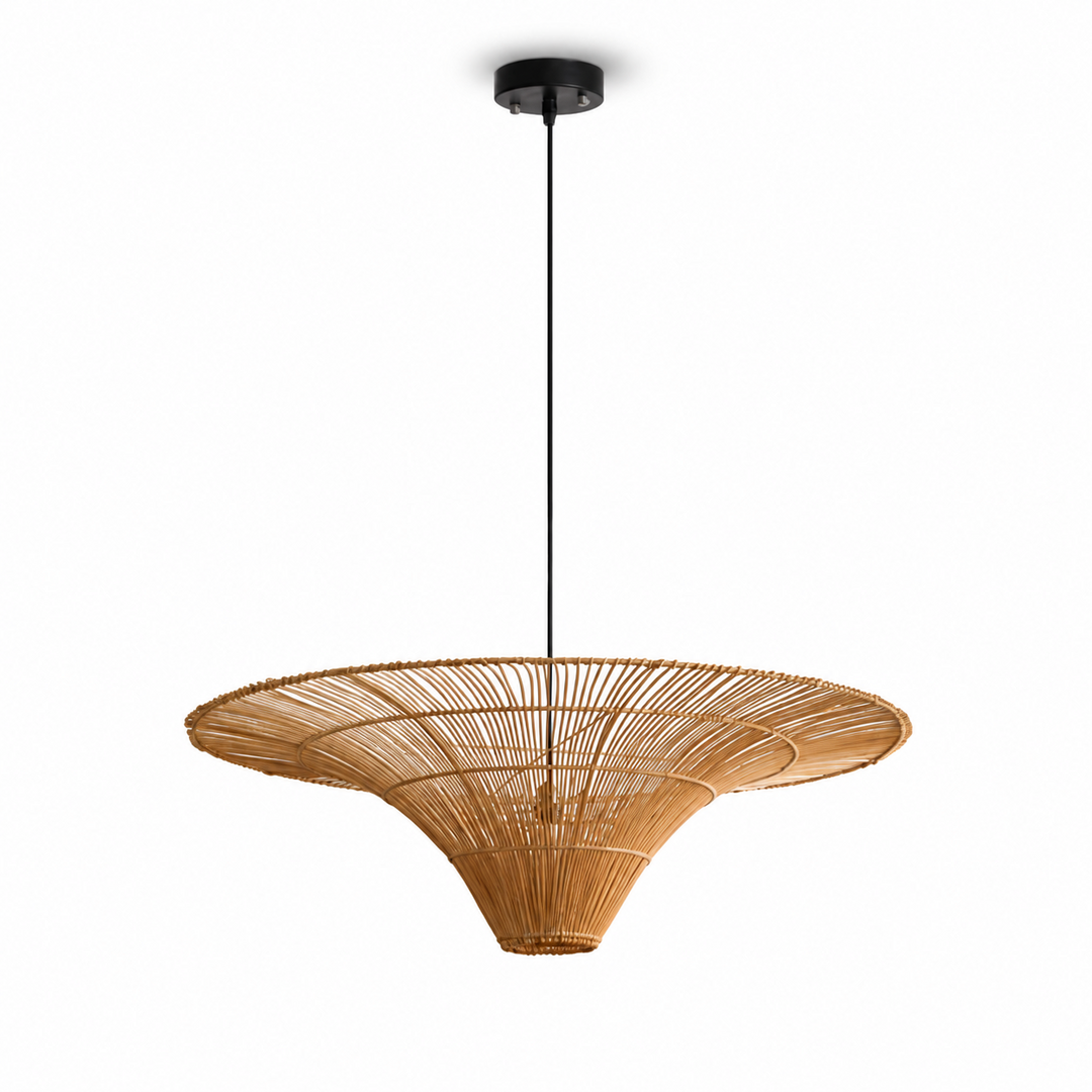 Rattan Coolie Hat Pendant Lamp