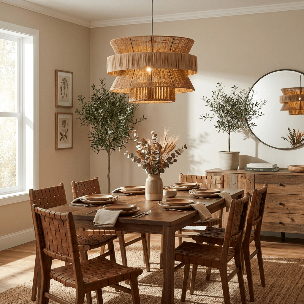 Raffia Jute Stacked Pendant Lamp - Vakkerlight