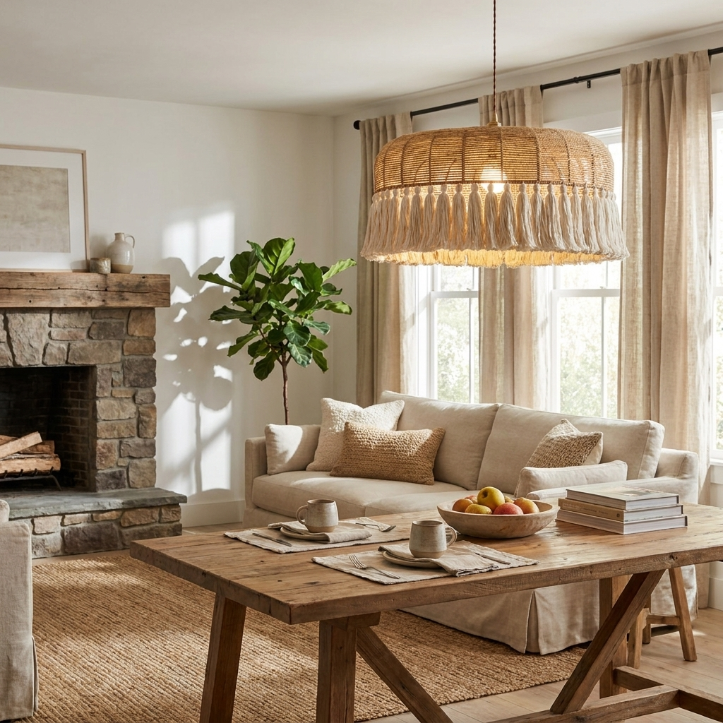 Arlina Jute Fringe Pendant Light