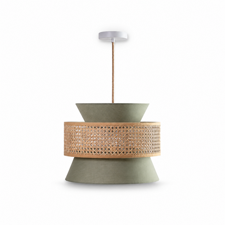 Sienna Rattan Fabric Pendant Light