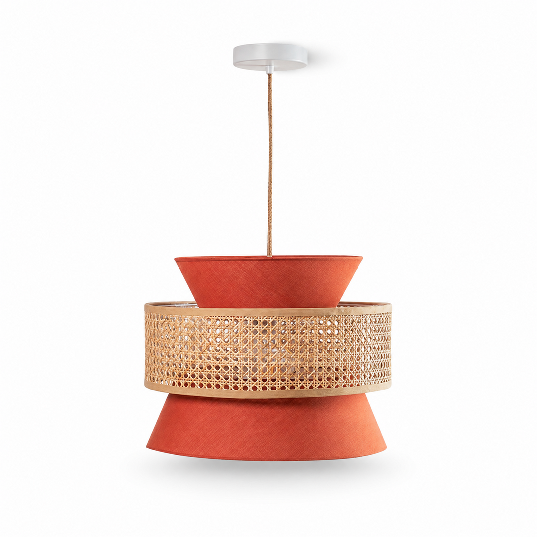 Sienna Rattan Fabric Pendant Light