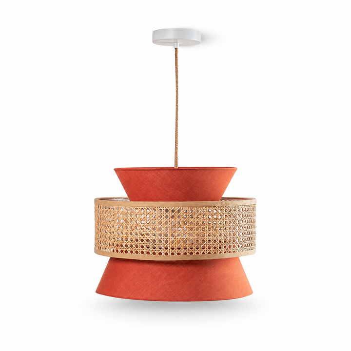 Sienna Rattan Fabric Pendant Light