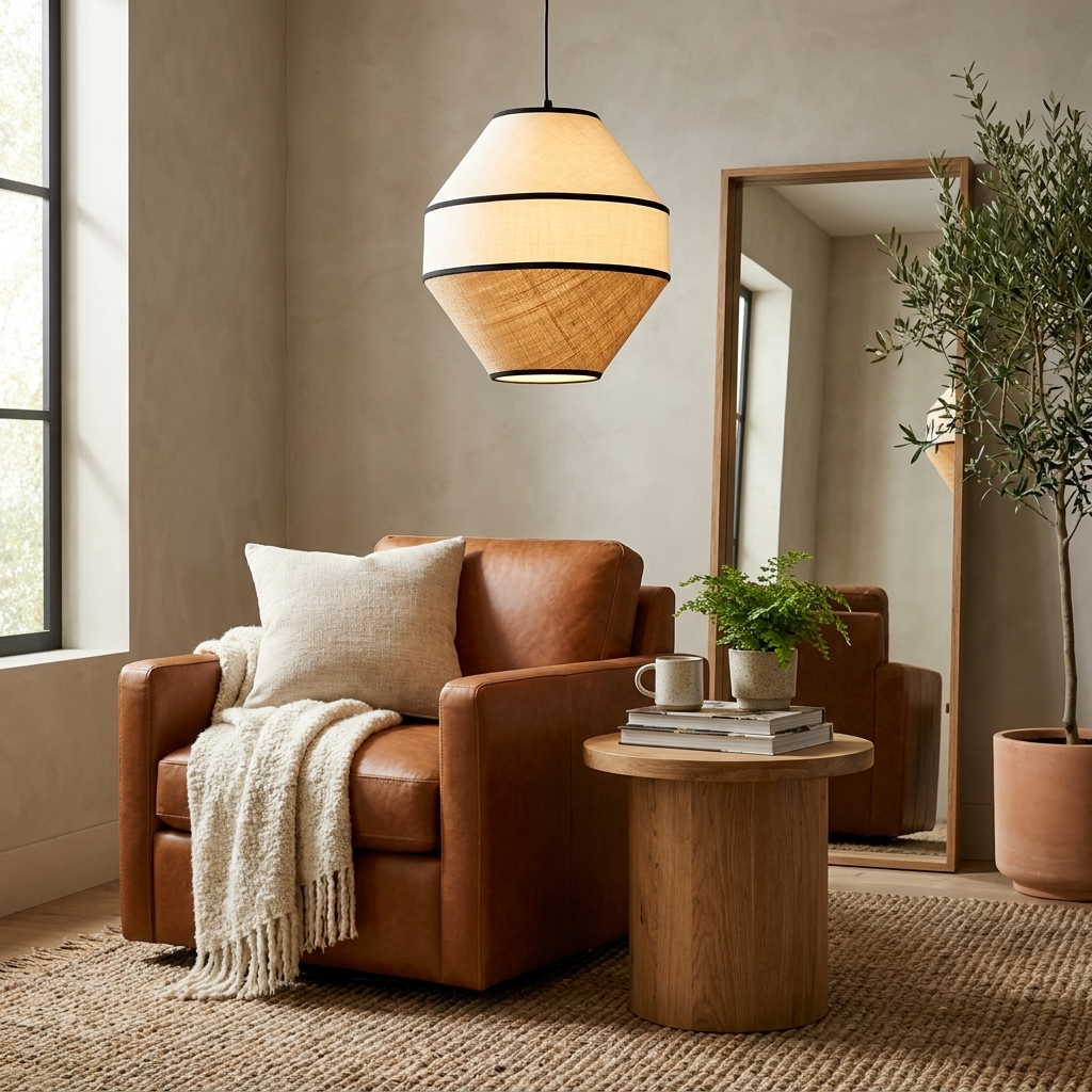Maris Raffia Fabric Pendant Light