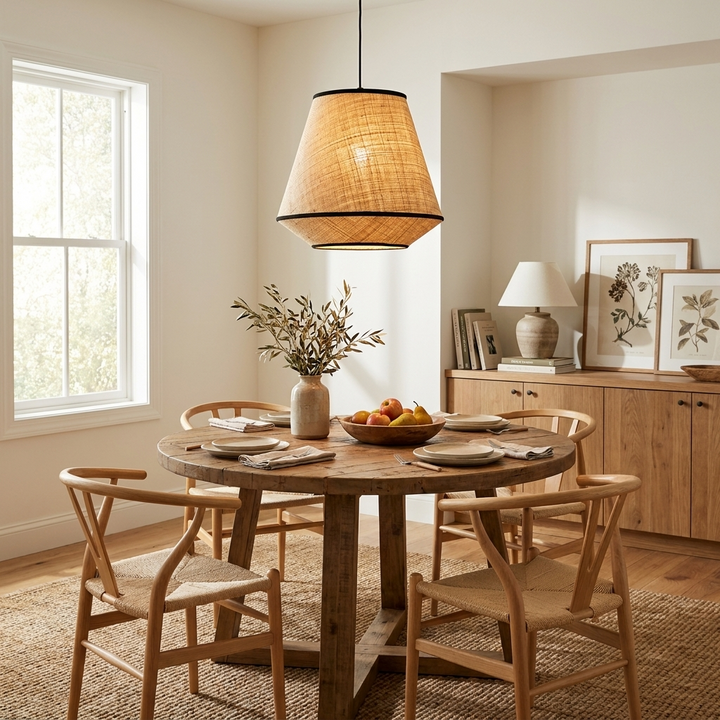 Maris Raffia Fabric Pendant Light