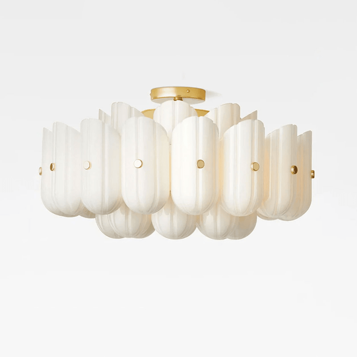 Seraphine Fluted Glass Semi-Flush Ceiling Light - Vakkerlight