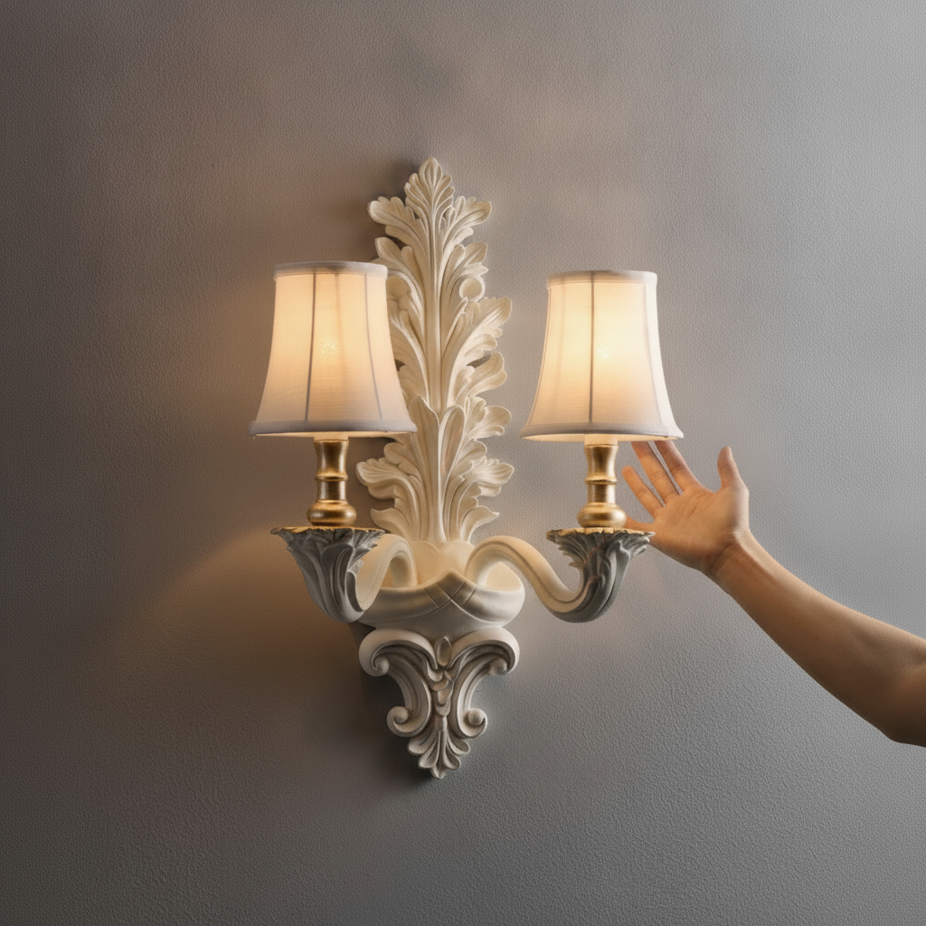 Amelie Plaster Leaf Wall Sconce