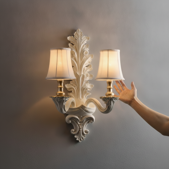 Amelie Plaster Leaf Wall Sconce