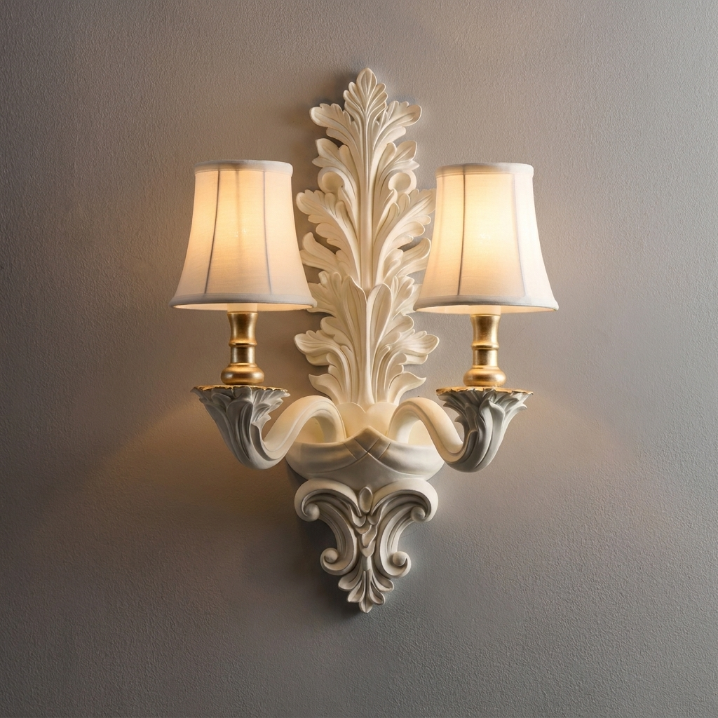 Amelie Plaster Leaf Wall Sconce