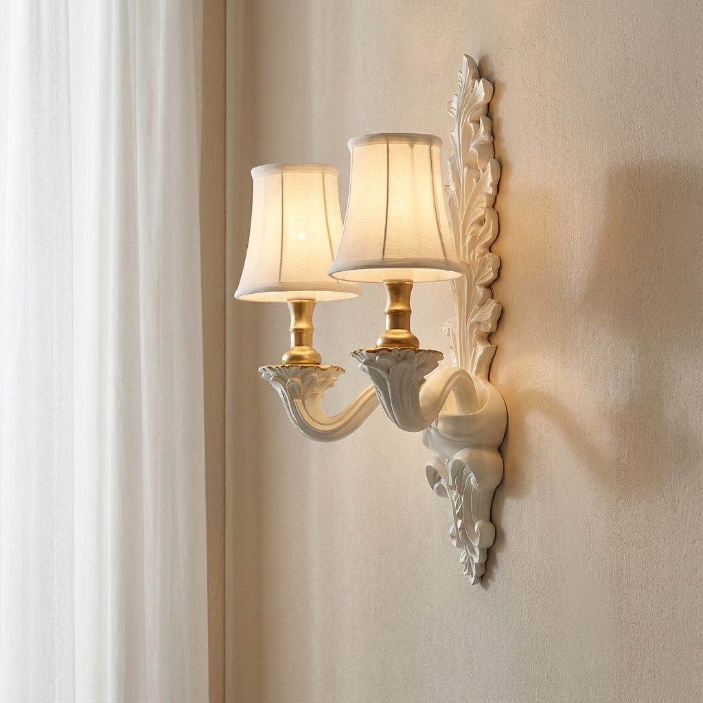Amelie Plaster Leaf Wall Sconce