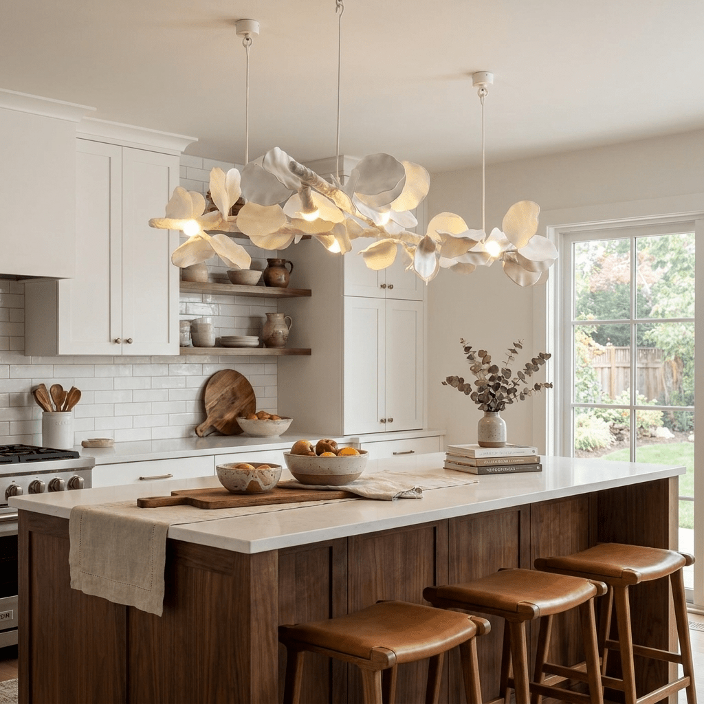 Blossom Branch Plaster Dining Chandelier - Vakkerlight