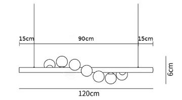 Luminária Suspensa em Madeira Escandinava — Dimension drawings 1