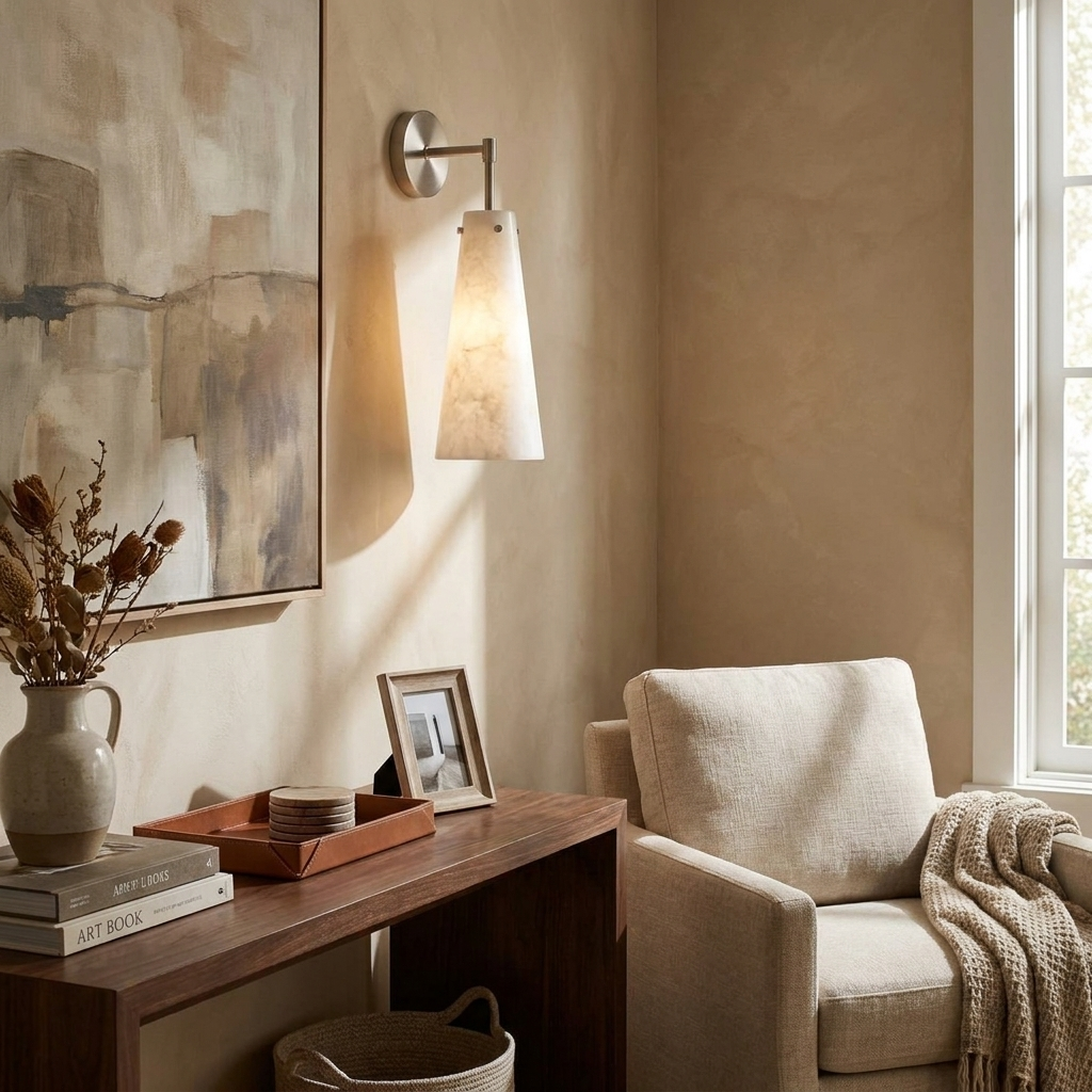 Aurelia Alabaster Cone Wall Sconce