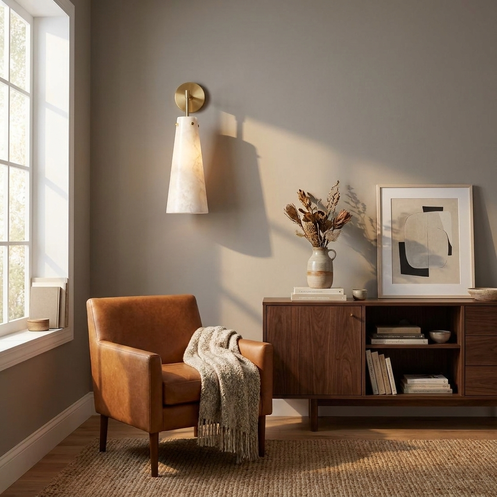 Aurelia Alabaster Cone Wall Sconce