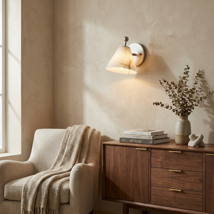 Alabaster Angled Wall Sconce