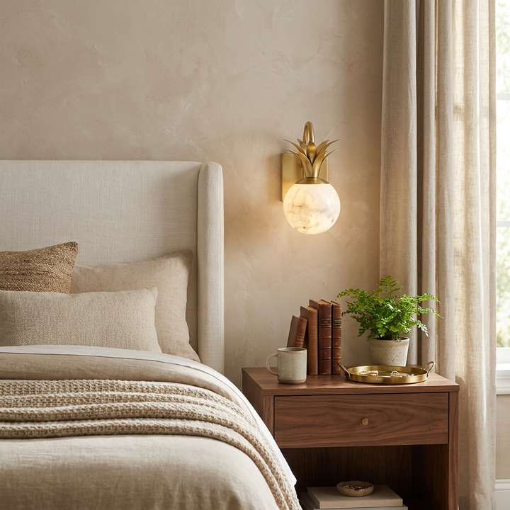 Palmera Spanish Alabaster Wall Sconce