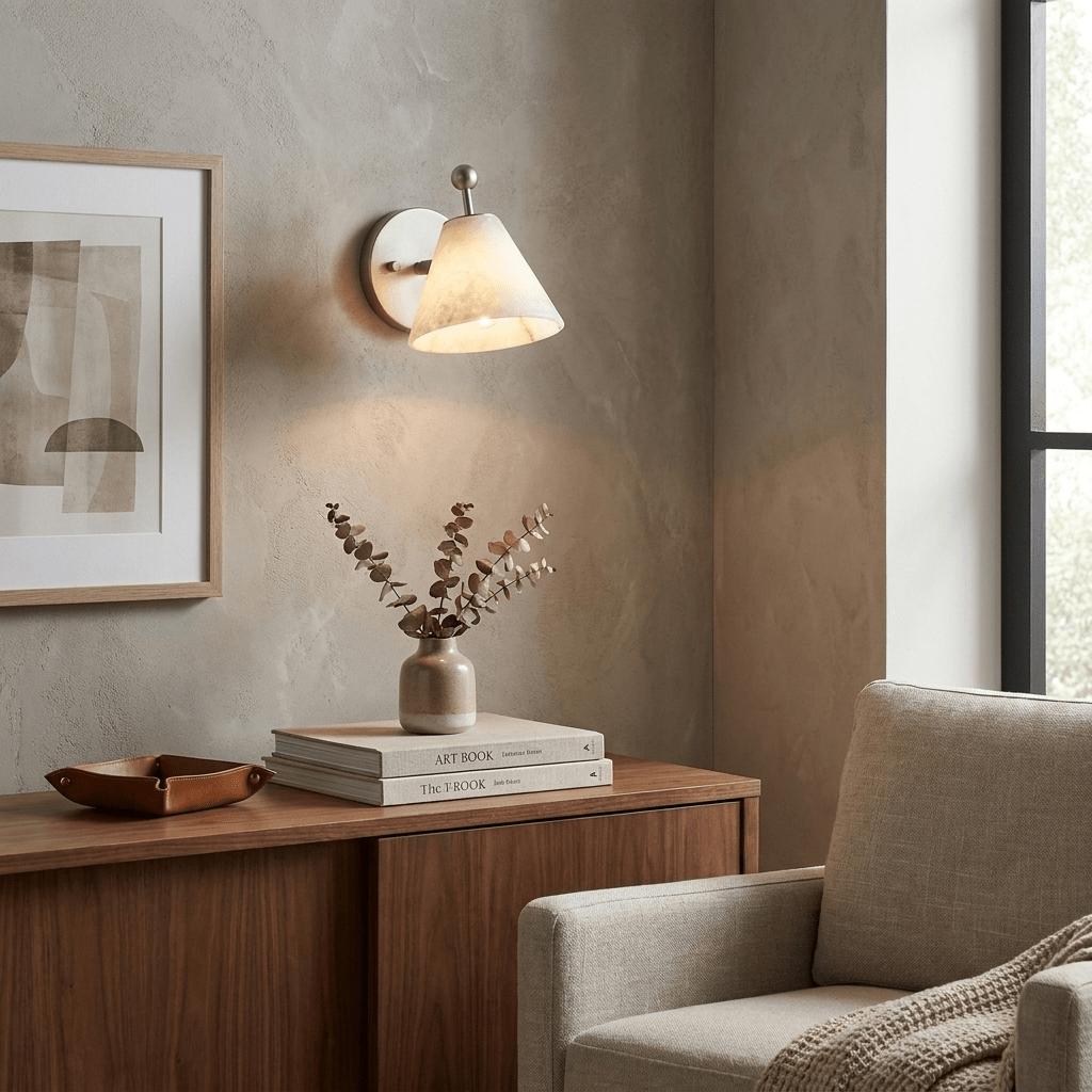 Alabaster Angled Wall Sconce - Vakkerlight