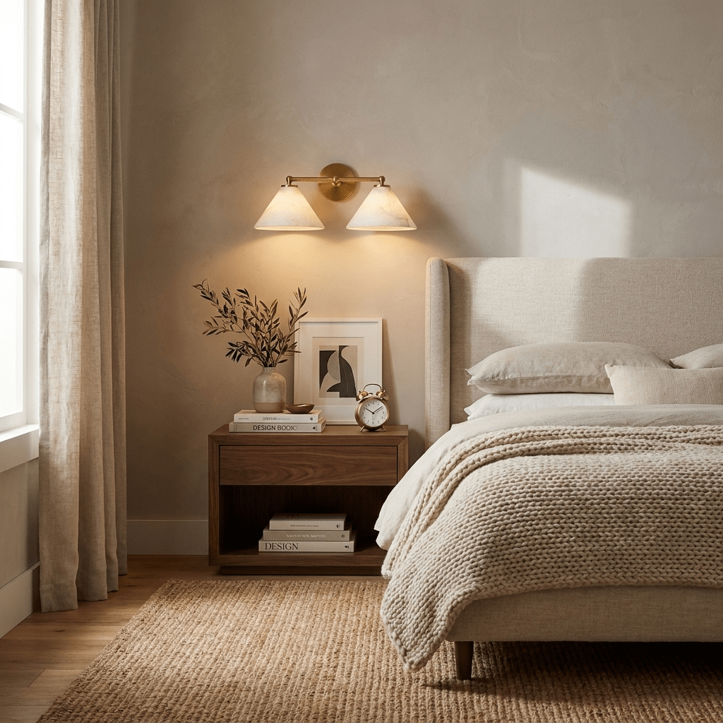 Aveline Alabaster Double Cone Wall Sconce - Vakkerlight