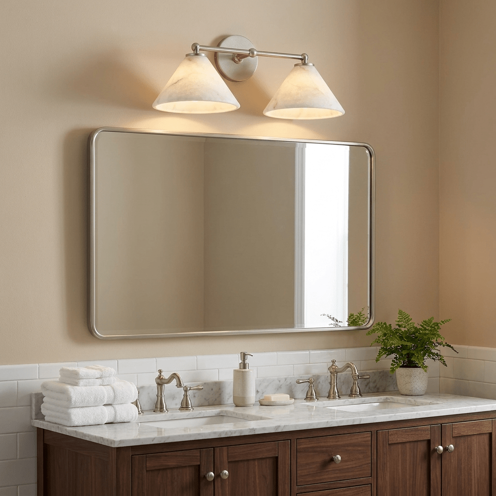 Aveline Alabaster Double Cone Wall Sconce - Vakkerlight