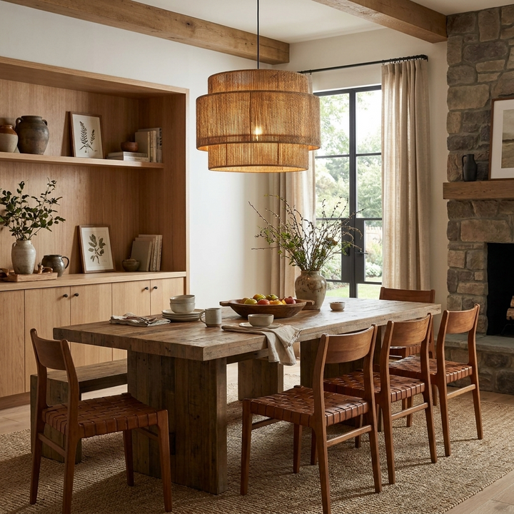 Solen Layered Hemp Rope Pendant Light
