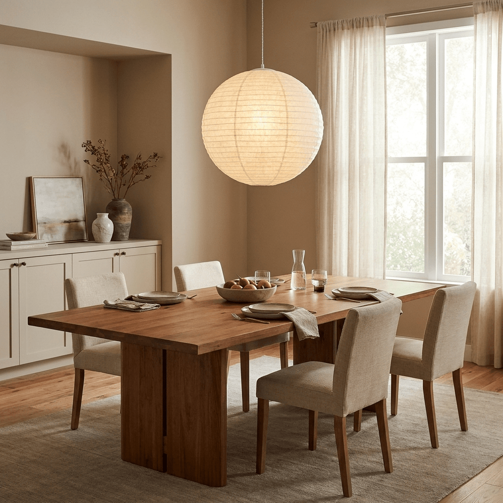 Lunara Mulberry Silk Globe Pendant Light - Vakkerlight