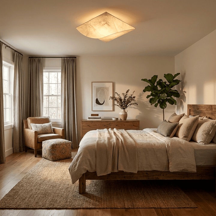 Mirelle Mulberry Silk Flush Mount - Vakkerlight