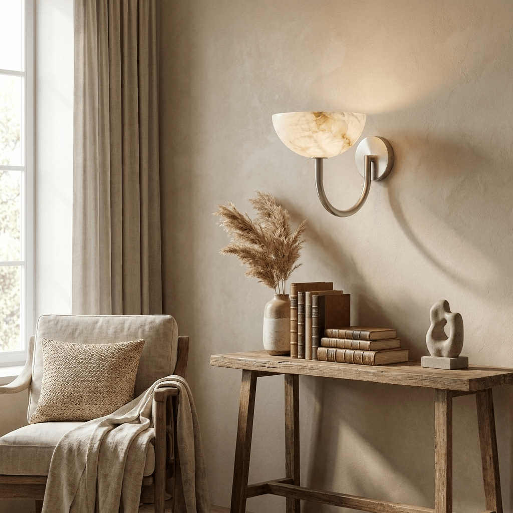 Virelle Alabaster Bowl Wall Sconce - Vakkerlight