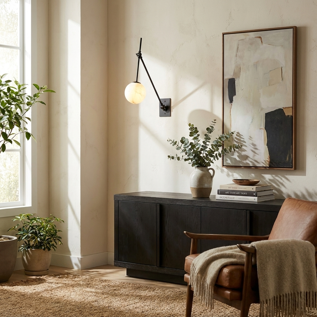 Avelor Alabaster Adjustable Wall Sconce