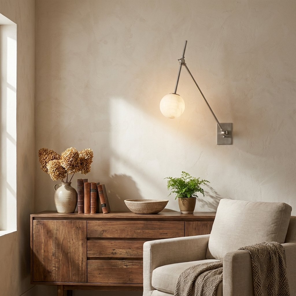 Avelor Alabaster Adjustable Wall Sconce