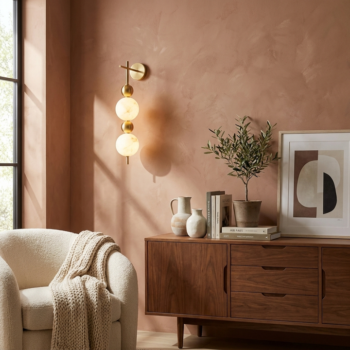 Solenne Alabaster Beaded Wall Sconce