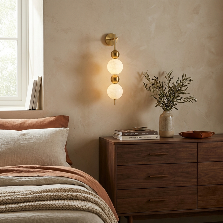 Solenne Alabaster Beaded Wall Sconce