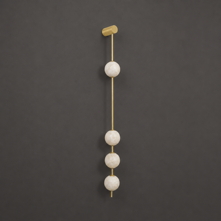 Vertical Alabaster Orb Wall Sconce