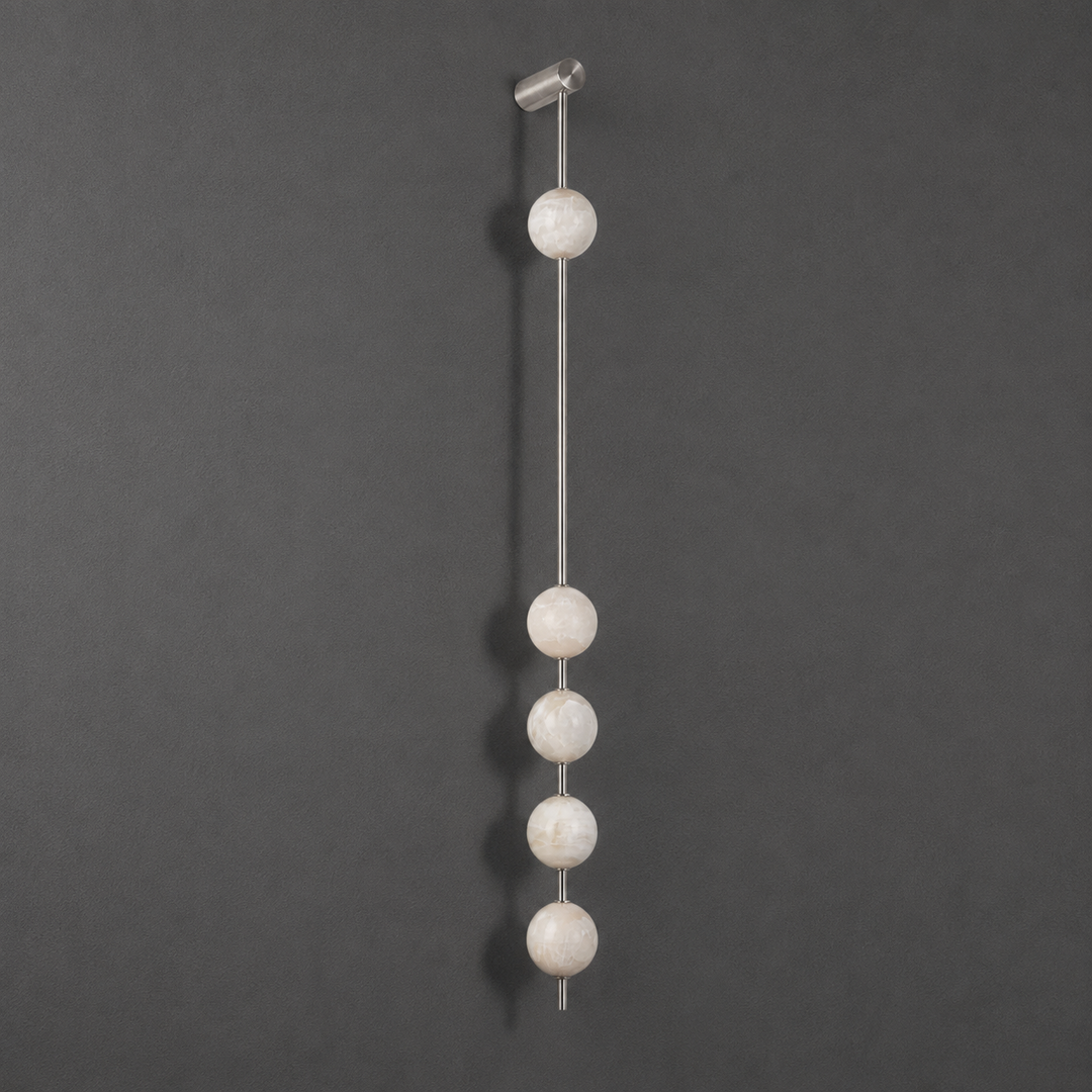 Vertical Alabaster Orb Wall Sconce