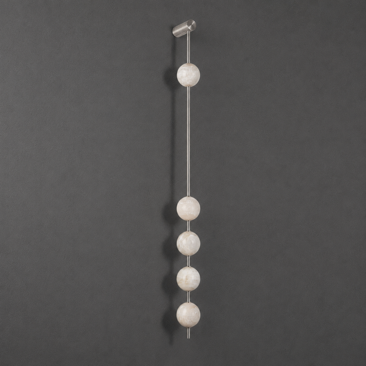 Vertical Alabaster Orb Wall Sconce