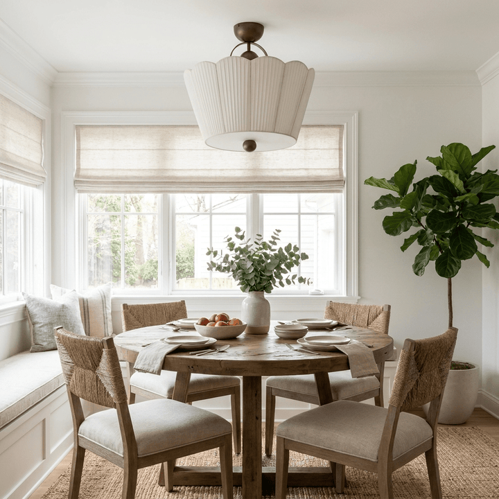 Flora Pleated Fabric Semi-Flush Mount - Vakkerlight