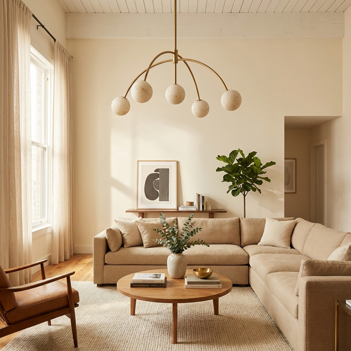 Lunara Alabaster Arc Chandelier