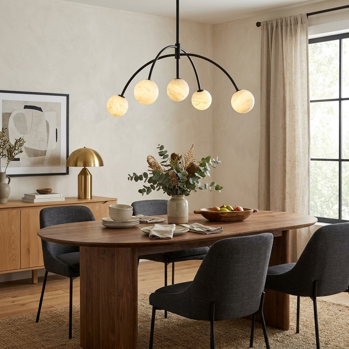 Lunara Alabaster Arc Chandelier