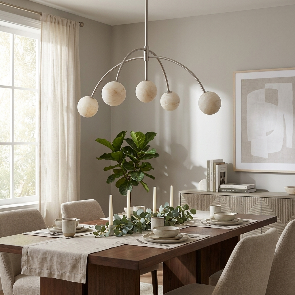 Lunara Alabaster Arc Chandelier