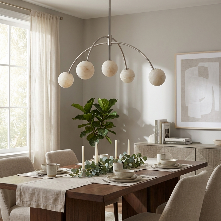 Lunara Alabaster Arc Chandelier