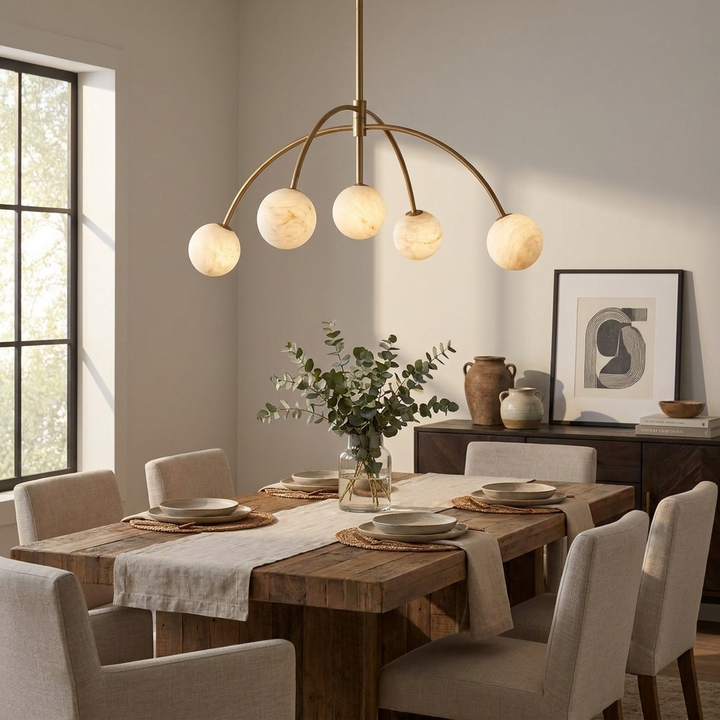 Lunara Alabaster Arc Chandelier