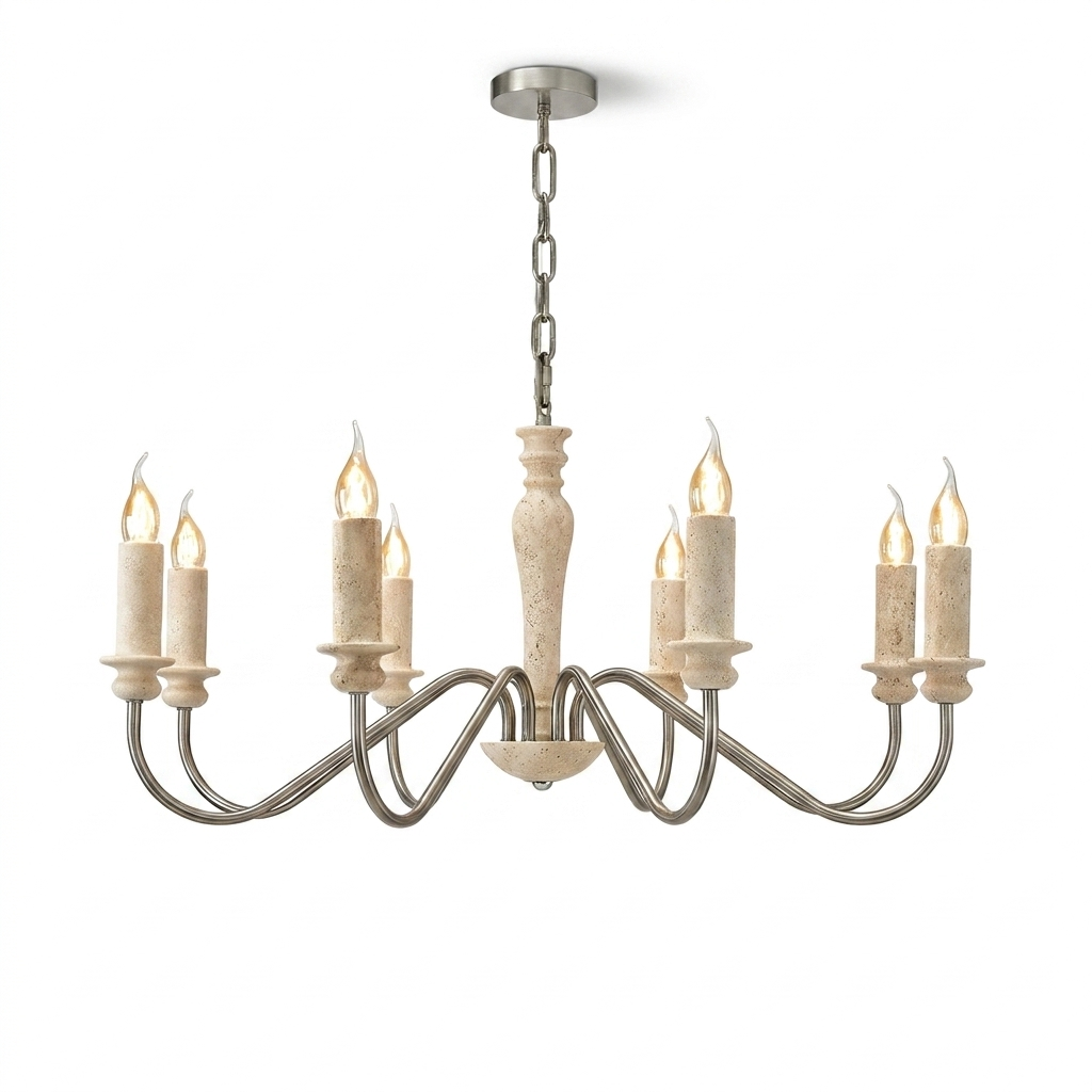 Claren Travertine Candle Chandelier