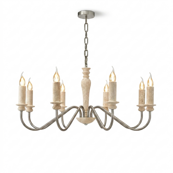 Claren Travertine Candle Chandelier