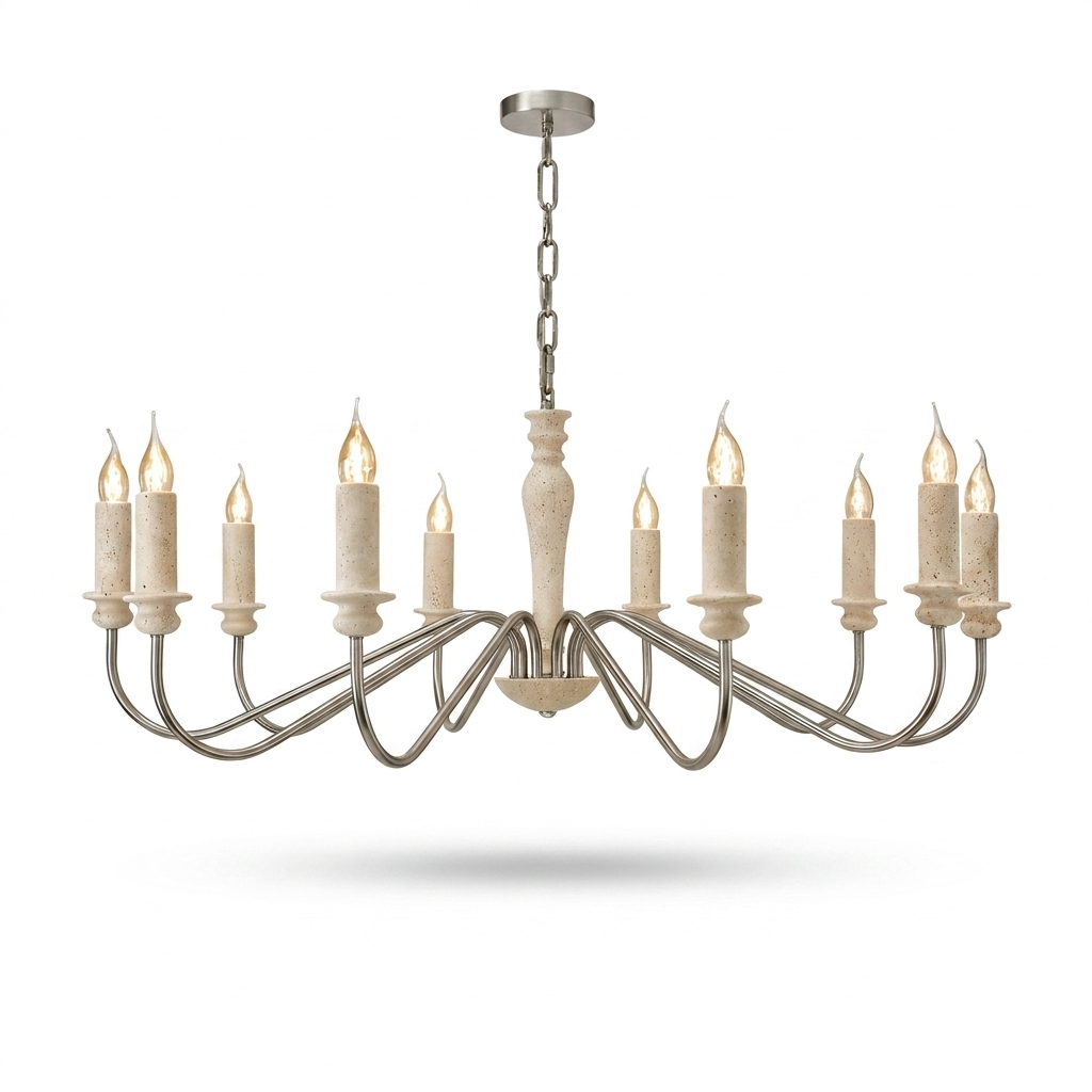 Claren Travertine Candle Chandelier