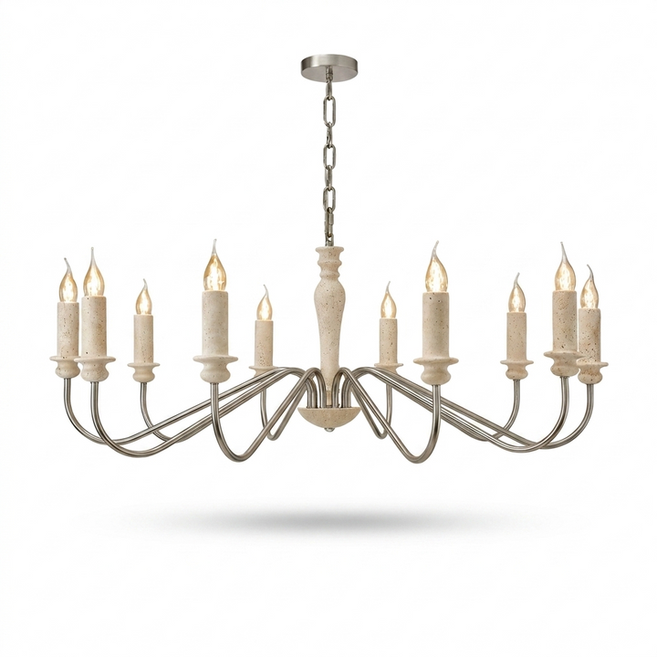 Claren Travertine Candle Chandelier