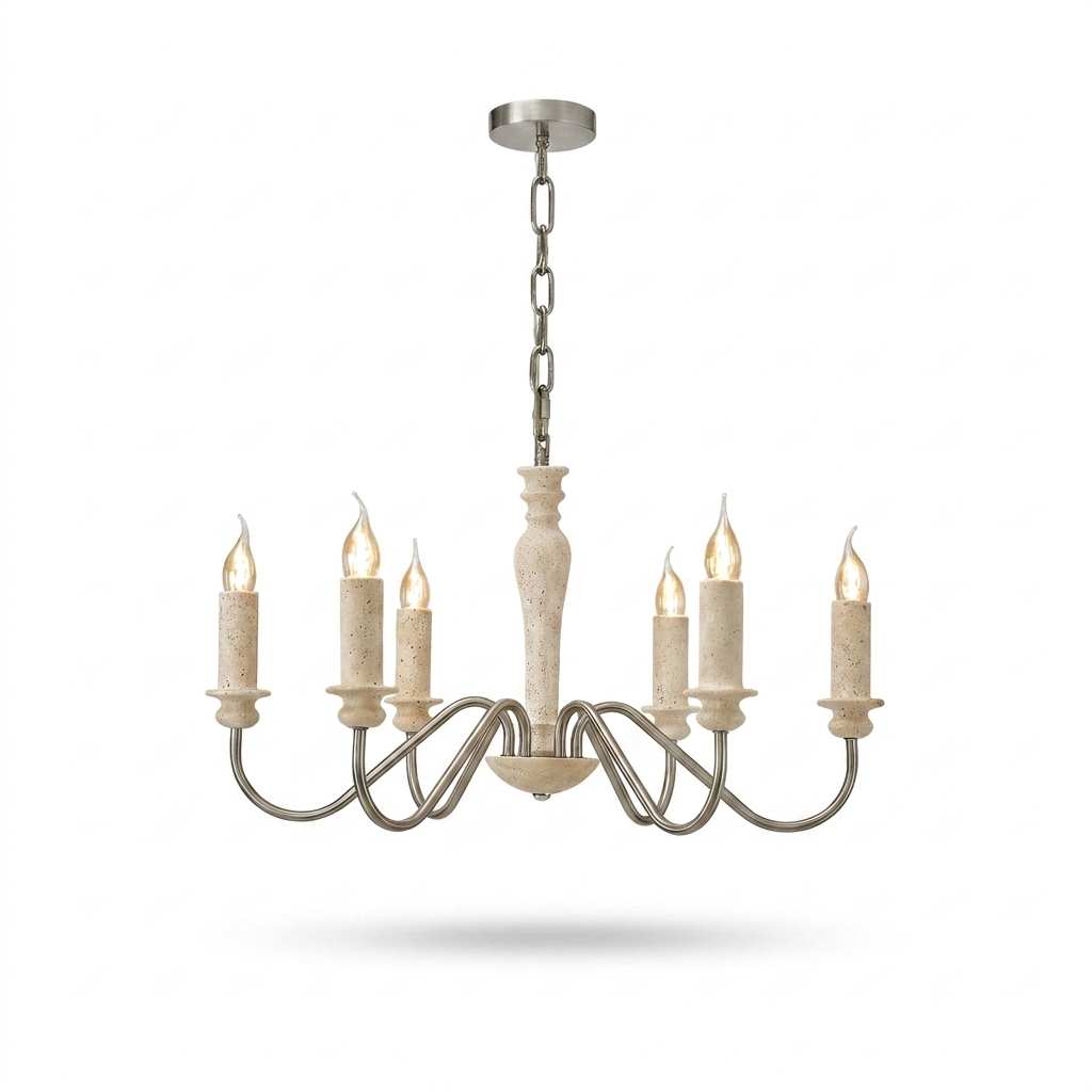 Claren Travertine Candle Chandelier