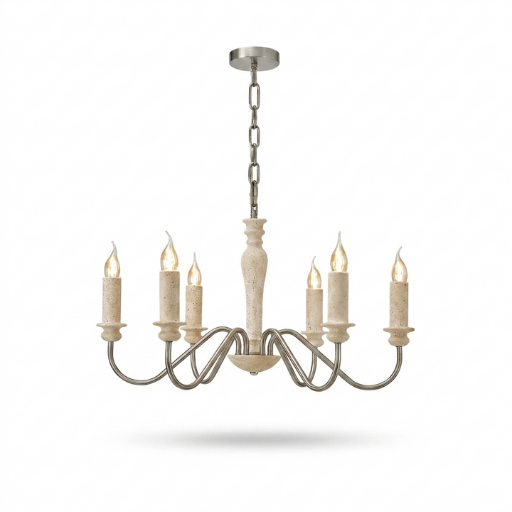 Claren Travertine Candle Chandelier